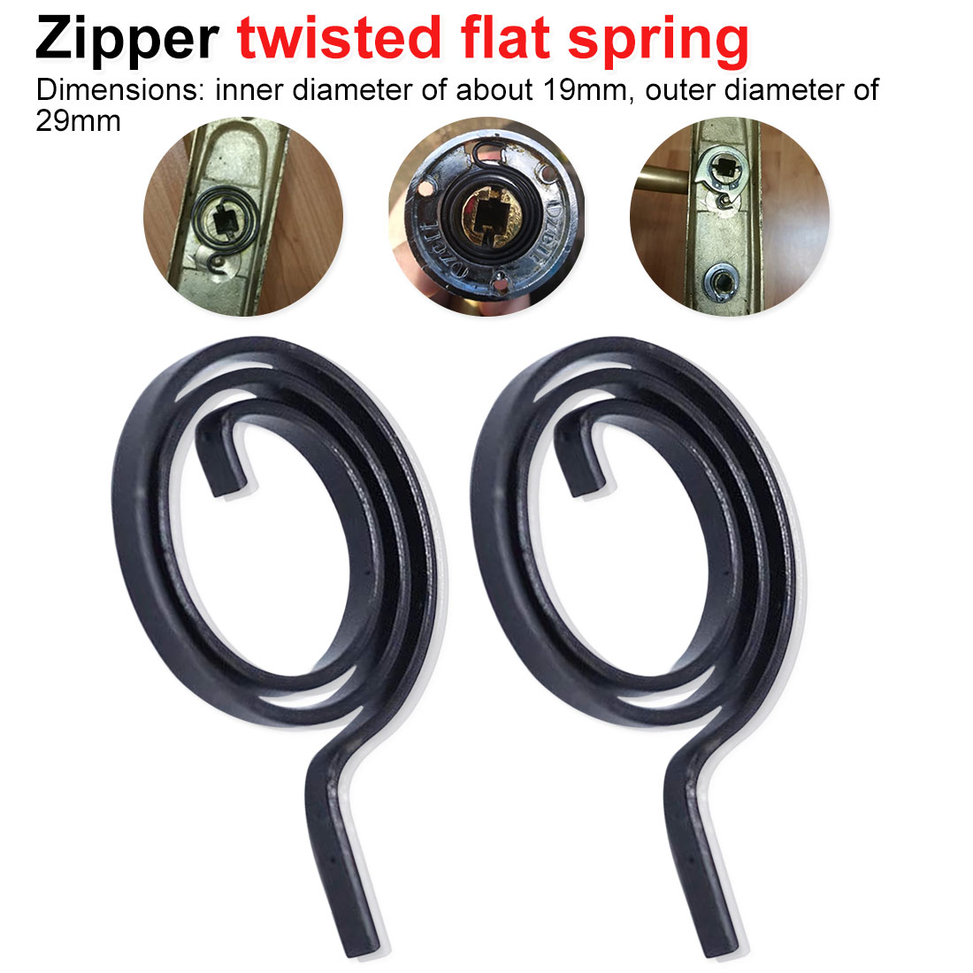 Torsion Spring Zipper Torsion Door Knob Handle Lever Latch Internal Coil Repair Flat Spring Lock Torsion Door Lock