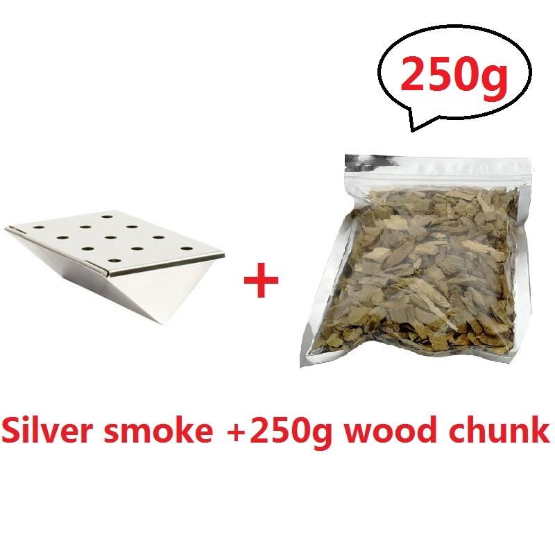 Boîte de fumeur pour Grill à gaz en forme de V, en acier inoxydable, pour BBQ court, saveur de jardin, copeaux de bois, accessoires de Barbecue, 6.14 pouces: Smoker 250g Chip