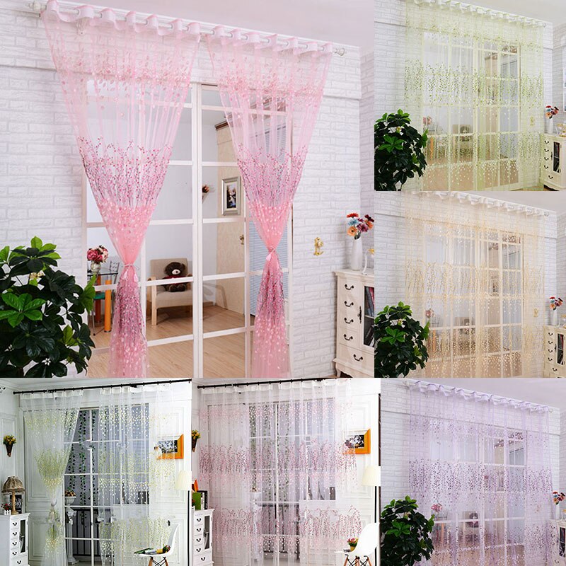 Cortina Simple y bonita para ventanas, persianas modernas de gasa, sombreado, 6 colores,