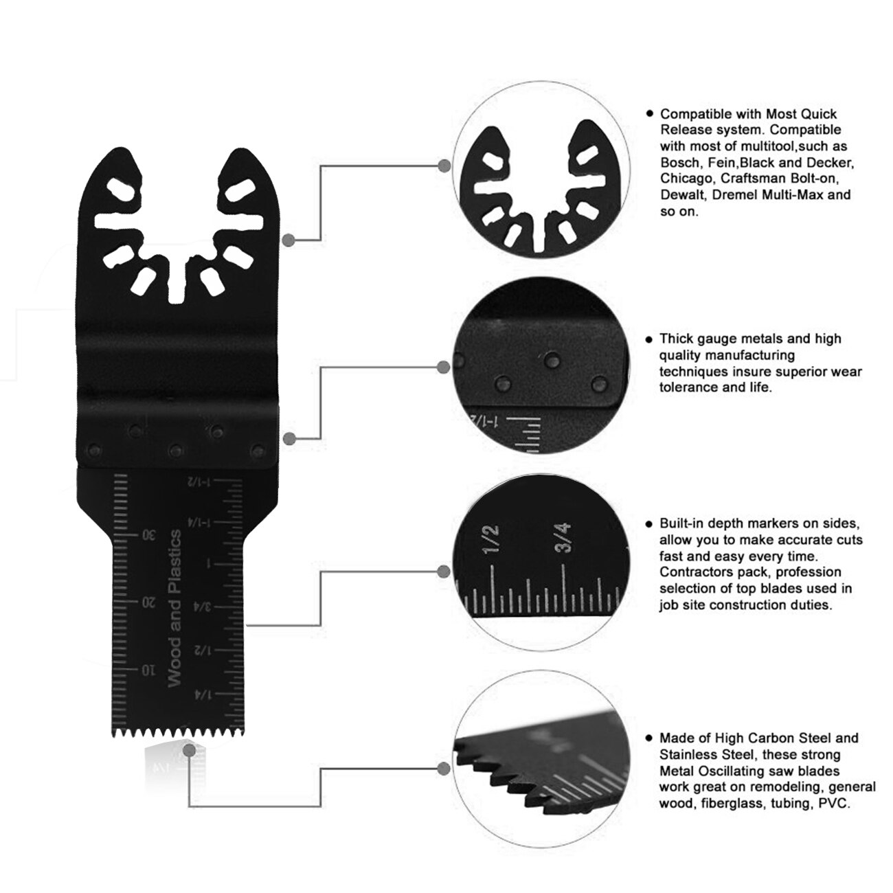 10X 20MM Woodworking Saw Blades Multi-function Oscillating Cutting Replacement Renovator Trimmer Tool