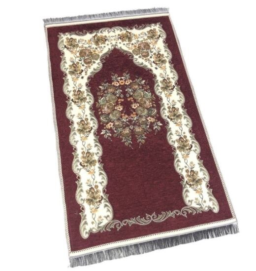 Chenille Parel Gebedskleed (Maroon) Moslim Islamitische سجاد صلاة مسلم هدية إسلامية Sijad Salat Moslim Hadiat 'Iislamia