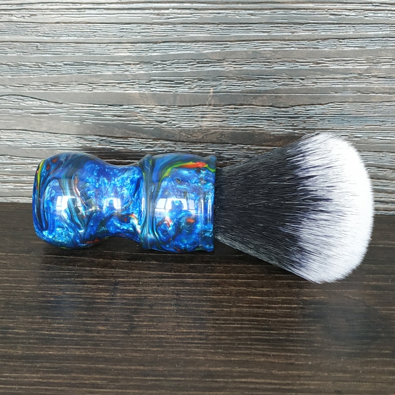 Dscosmetic 24 MM smoking synthetisch haar knopen scheerkwast met blauw galaxy hars handvat voor man