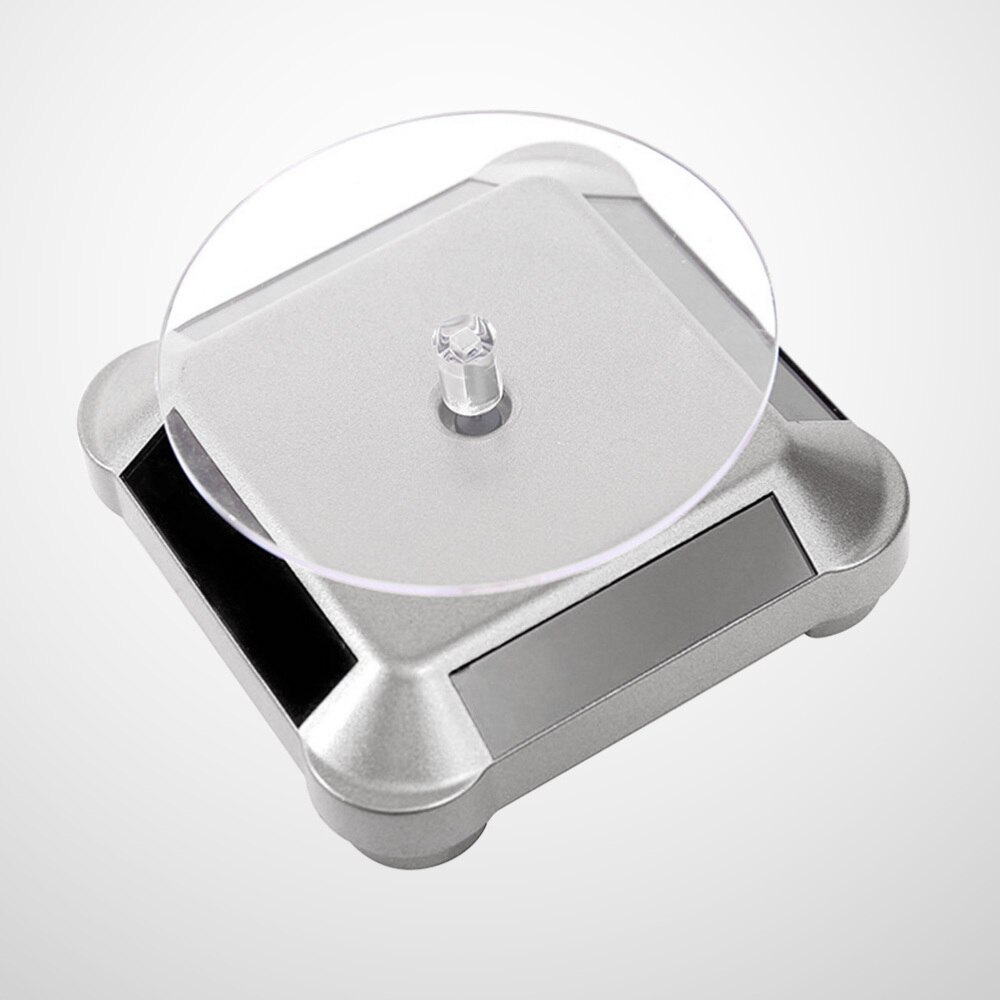 Solar Energy Electric Rotating Display Stand Tray Jewelry Accessories Prop Stand Phone Display Stand Battery Included(Golden)