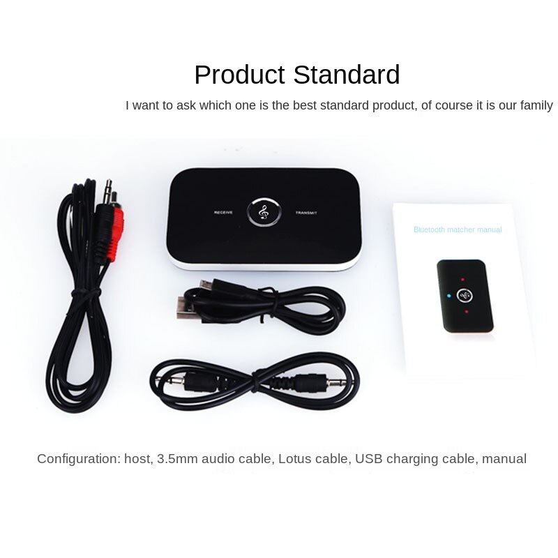 B6 Bluetooth Adapter Two-in-one Bluetooth 4.0 Receiver Transmitter 3.5MM Supports Android, IOS, PAD, Bluetooth Audio Equipment