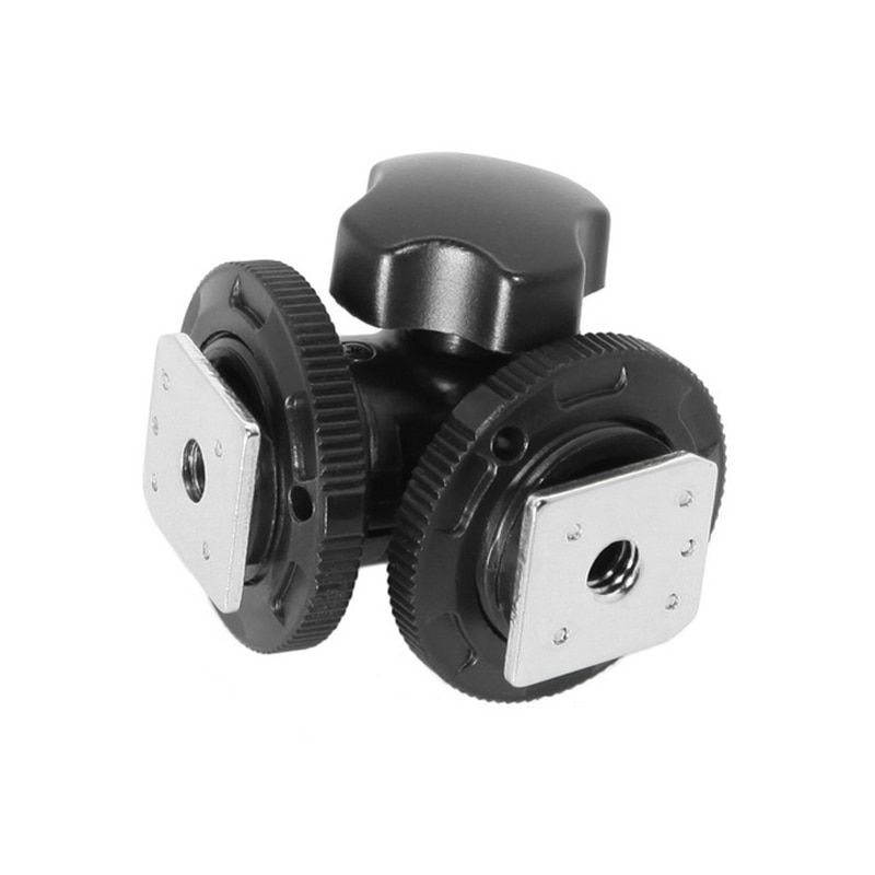 Meking Drehbare Dual Blitzschuh Adapter Halterung Halfter Halterung Für LED Video Licht DSLR Kamera Blitzschuh Adapter Winkel Einstellbar