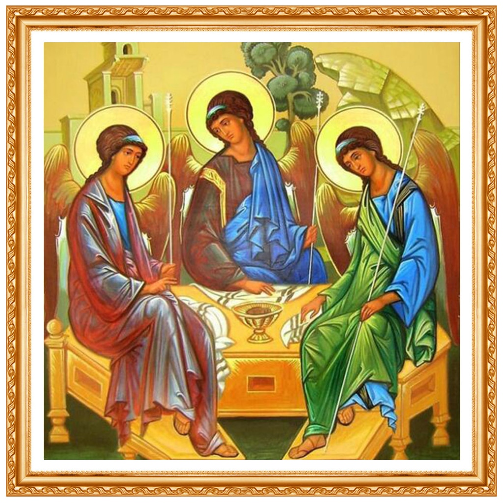 3d DIY 5D full diamond embroidery religions icons the holy trinity diamond painting cross stitch picture wall sticker