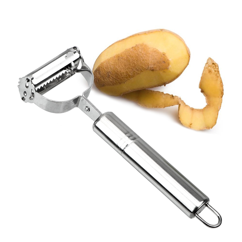 1Pc Slicer Dunschiller Wortel Aardappel Fruit Shred Rvs Duurzaam Scheermes Sharp Cutter Dual-Gebruik Groente Gereedschap