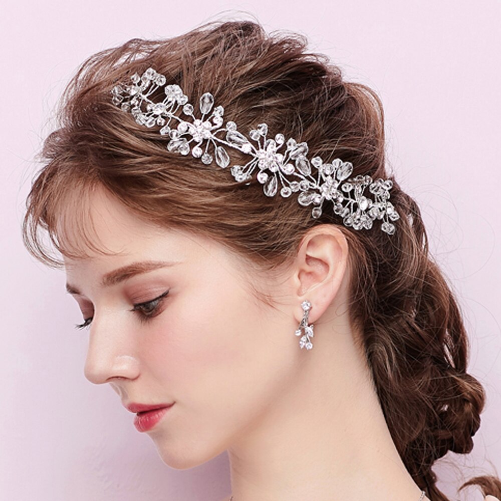 Glimmende kristallen hoofdband, prinsessenstijl, bruidshaaraccessoires, bruidsmeisjesversiering, podiumshowhoofdtooi voor vrouwen