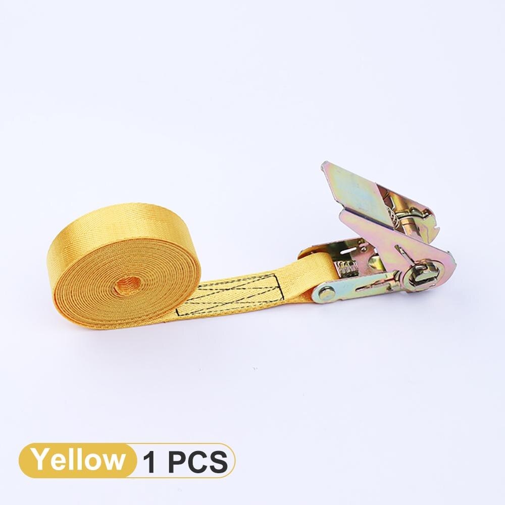 3 måler spenne båndbelte lastestropper til motorsykkel med metall spenne slepetau sterk skrallebelte til bagasje bag: Gul