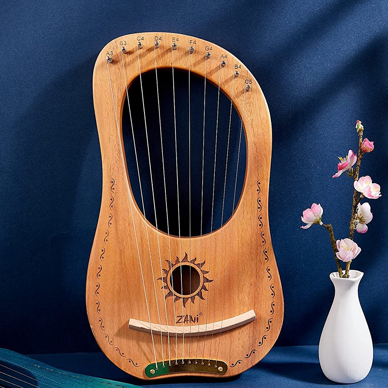 ARPA ZANi Lyre, violín griego, arpa de Lira de 10 cuerdas con bolsa de transporte, llave de afinación, para niños, principiantes, amantes de la música, adultos, Etc.