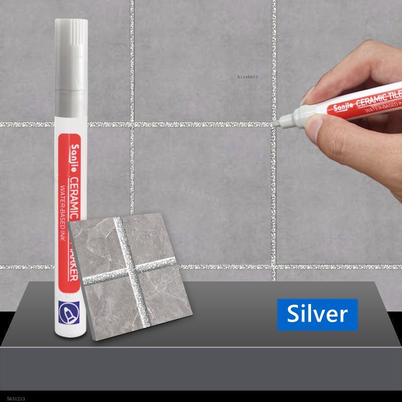 12-farbiger weißer wasserdichter Fugenmörtel-Fliesenmarker, Fugenmörtel-Stift, Wandnahtstift für Fliesen, Boden, Badezimmer, Dekontamination, Nahtreparaturwerkzeuge: Marine Blau