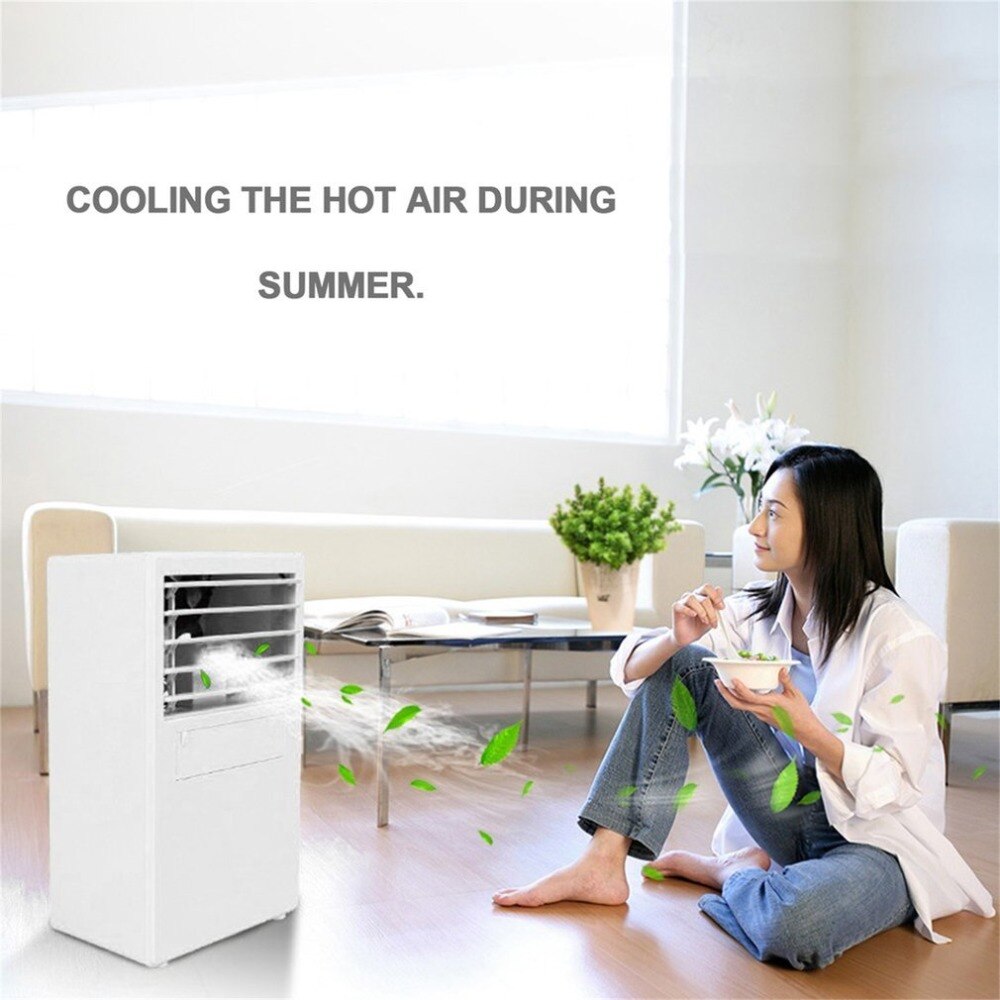 Mini Portable Air Conditioner Table Desk Small Home Office Bladeless Fan Humidifier Quiet Personal Moisturizing Air Cooler