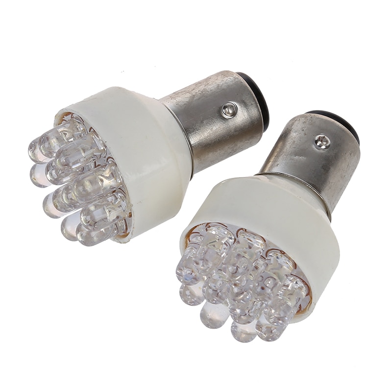 2 X BAY15D 1157 T25 12 Led Auto Staart Stop Knipperlichten Bollen Wit