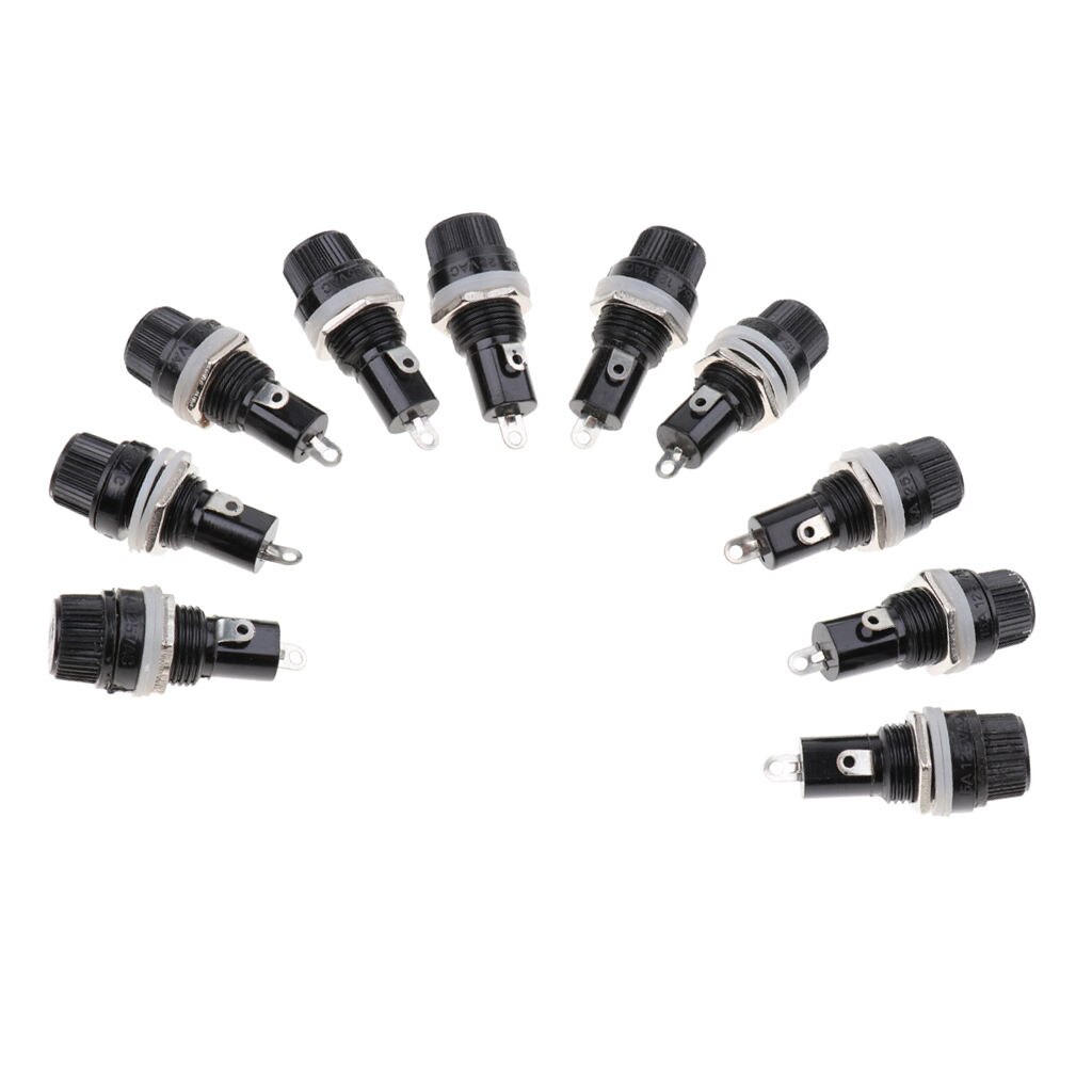 10 Pieces AC 125V 15Amp / 250V 10Amp PCB Panel Fuse Holder For 5 X 20mm Glass Fuses