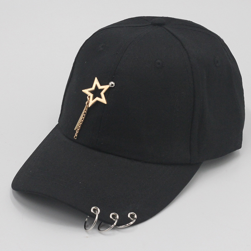 Papa chapeau Piercing anneau casquette de Baseball Punk Hip Hop casquettes coton adulte décontracté solide réglable unisexe casquettes: Jaune vif