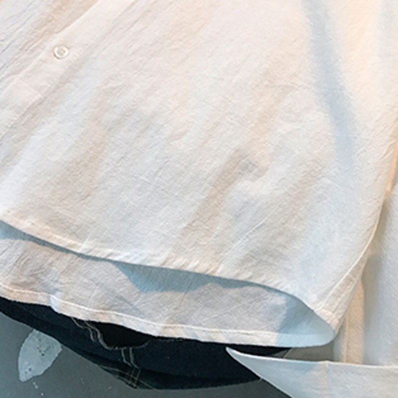 Long Sleeve Shirts Men Casual Japanese Style Shirt Mens Blouse Embroidered Pink Plus Size Students Clothes Aesthetic Blouses
