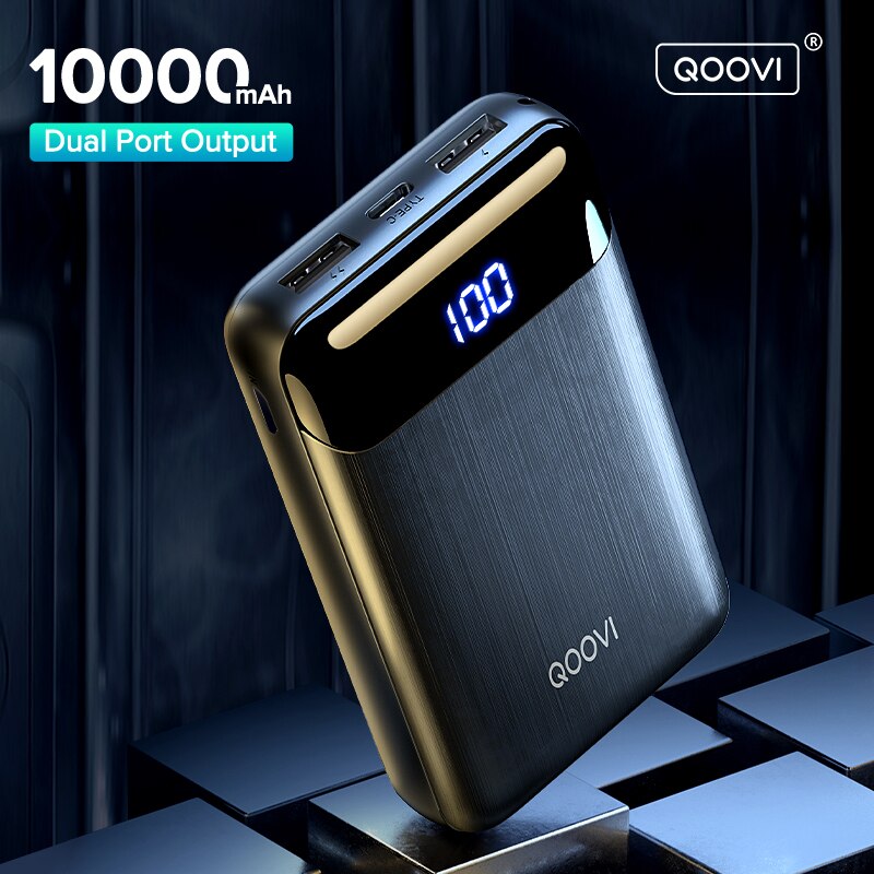 Qoovi 10000 Mah Power Bank Mini Draagbare Oplader Voor Iphone Xiaomi Sumsang Huawei Externe Batterij 10000 Mah Powerbank Voor Telefoon