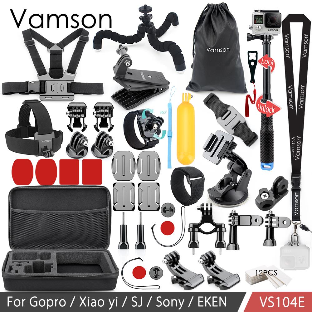 Vamson Voor Go Pro Accessoires Kit Monopod Voor Gopro Hero 7 6 5 4 3 Voor Xiaomi Yi Voor Sjcam eken H9R Mijia VS104