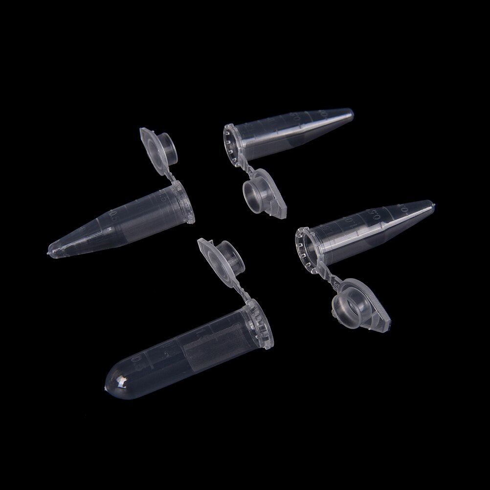 Tubo de centrífuga de plástico transparente desechable con tapa, suministros de laboratorio, 50 unids/paquete, 1,5 ML