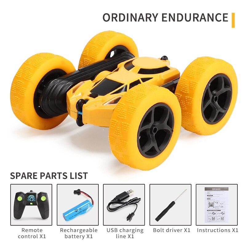 4wd RC Car Drift Double Side Stunt Car 360 Degree High-speed Rotation Educational Toys For Kids 2.4G Remote Control Stunt Car Rc: WTEC006-2