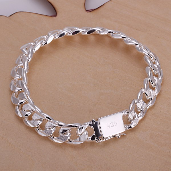 Men&#39;s S925 Silver color jewelry 10 mm, Europe and the United States selling bracelet bracelet H032