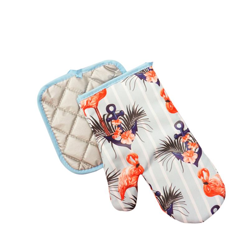 2 pièces cuisine gants isolation motif léopard Pad cuisson micro-ondes gants cuisson BBQ four maniques four mitaines cuisine gants: 8