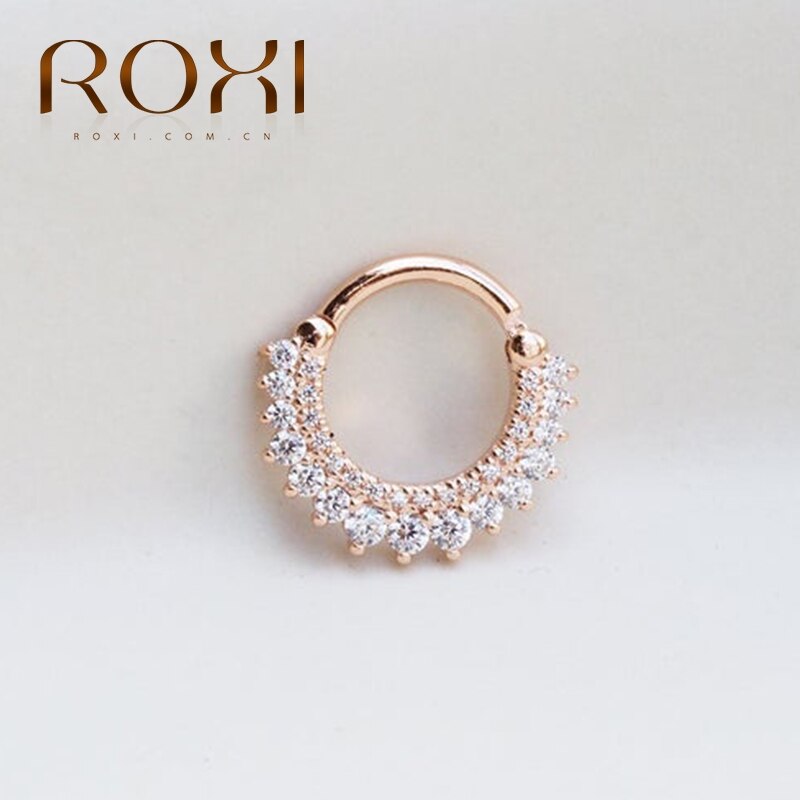 Roxi romantisk sol blomst luksus bryllup smykker runde cirkel øreringe til kvinder 925 serling sølv bulk earrng kolczyki: Rose guld 1pc