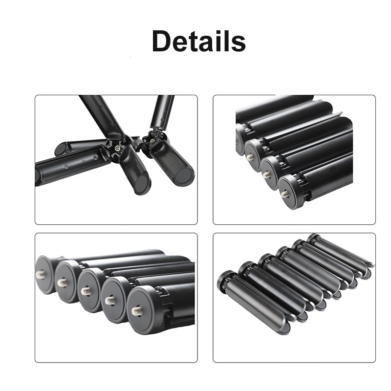Aluminum Alloy Mini Tripod 1/4 Screw Mount Projector Stand Fill light Camera phone Holder Stabilizer Desktop Portable Tripod