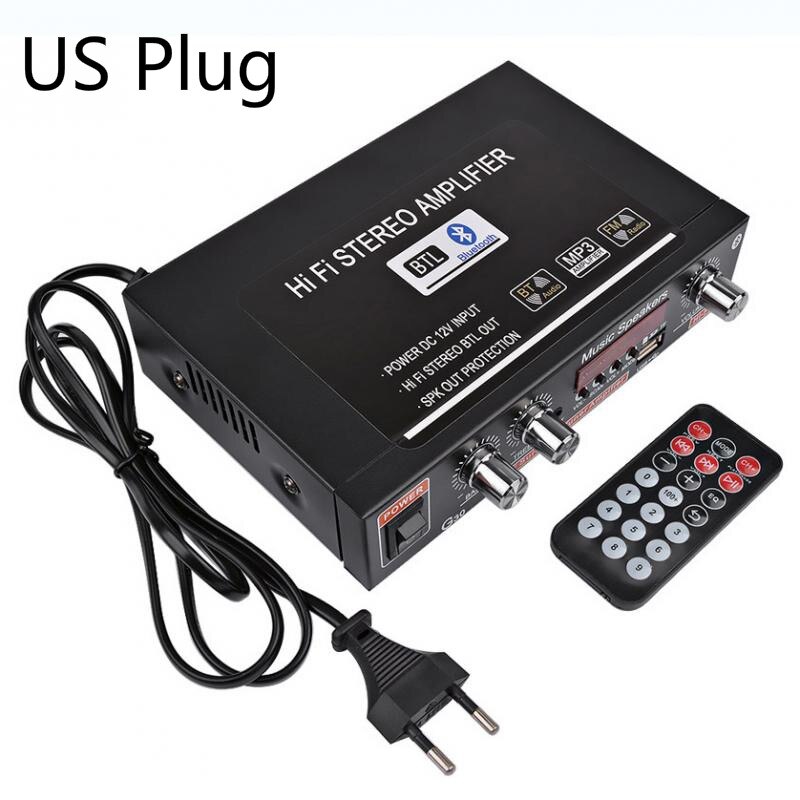 G30 Digital Home Amplifier Bluetooth Hifi Stereo Subwoofer Music Player Support Fm Tf Aux 2 Channel With Remote Control: US plug