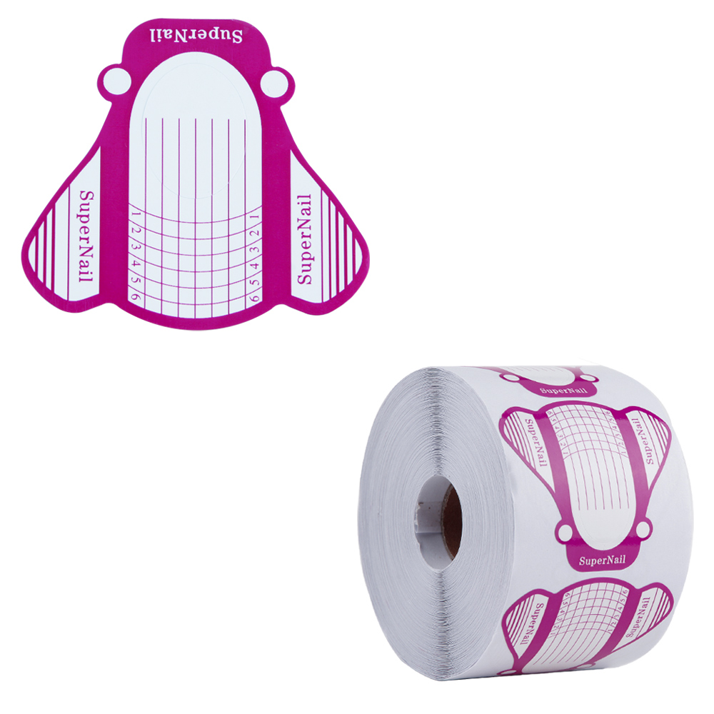 500 Uds puntas de extensión de uñas molde acrílico formas inferiores papeles de Gel de construcción plantilla de manicura herramienta francesa de fibra: Caqui oscuro