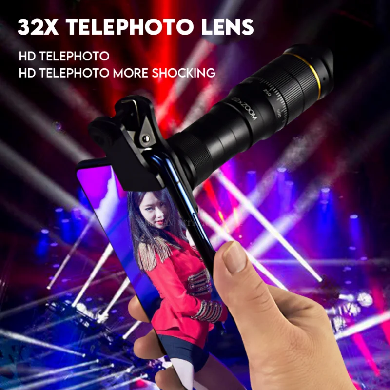 32X22X4K Professionele Telescoop Monoculaire Hd Zoom Telefoonlens Camera Telephoto Met Driepoot Metalen Telescoop Voor Toerisme