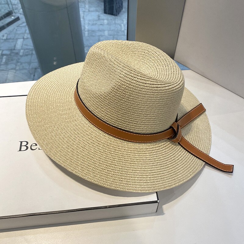 Women's Straw Hat or Summer Beach Hat: Beige