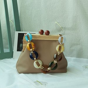 Klamerka damska torba na ramię akrylowa Chian damska torebka Kisslock kobieta twarda obudowa Crossbody torby dla kobiet 2020 nowy: morela