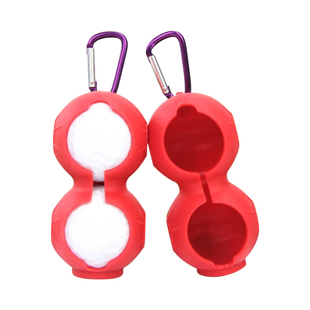 Sportgereedschap, zachte siliconen golfbal, beschermende opberghoes met karabijnhaak, sleutelhanger, opbergtas voor golfaccessoires: Blauw dubbel gat