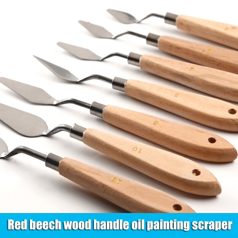 Palette Knife Painting Stainless Steel Spatula Palette Knife Oil Paint Metal Knives Wood Handle Palette Knife Painting Tool