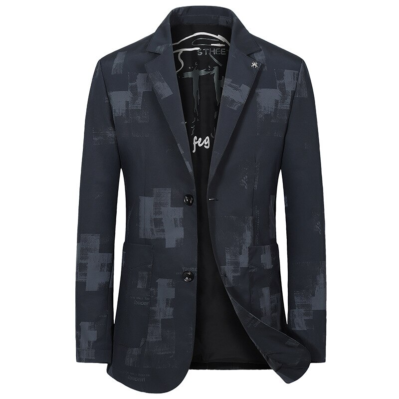 Traje informal de negocios para hombre, chaqueta de Traje individual con decoración occidental pequeña, novedad de primavera y otoño de 2022: Negro / 180 XL
