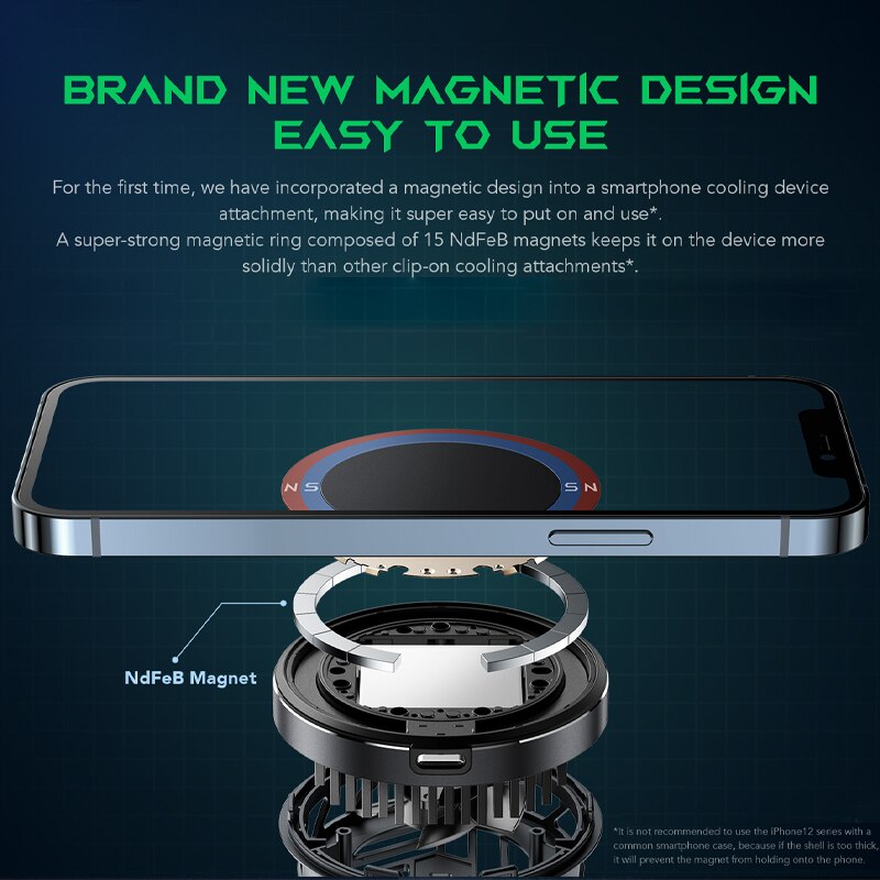 Black Shark-enfriador magnético Original, radiador de teléfono para iPhone 12, Rog, 5, OnePlus 9, 9R, 9 Pro