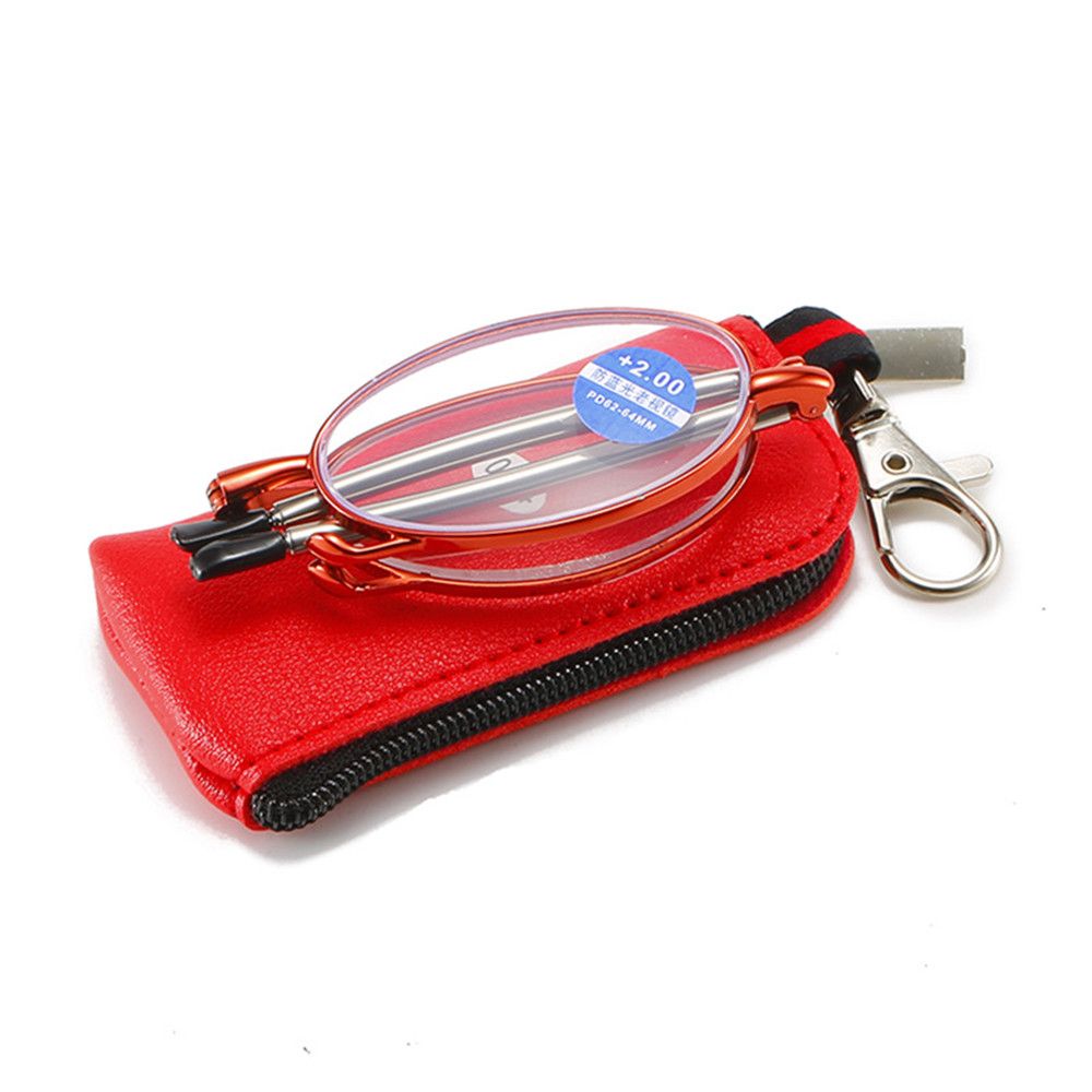 Gafas de lectura plegables portátiles очки con llavero estuche Anti luz azul presbicia mujeres hombres ultraligeras hipermetropía gafas