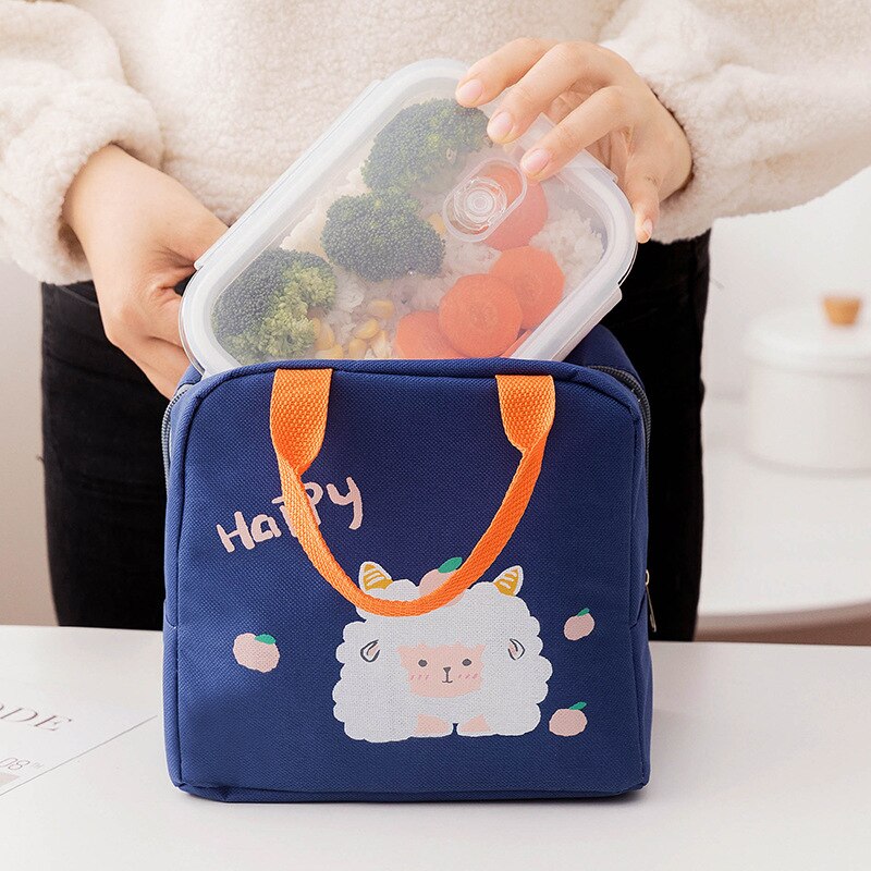 Borsa da pranzo portatile di grande capacità addensata con Film in alluminio con cerniera per borsa da pranzo con cerniera