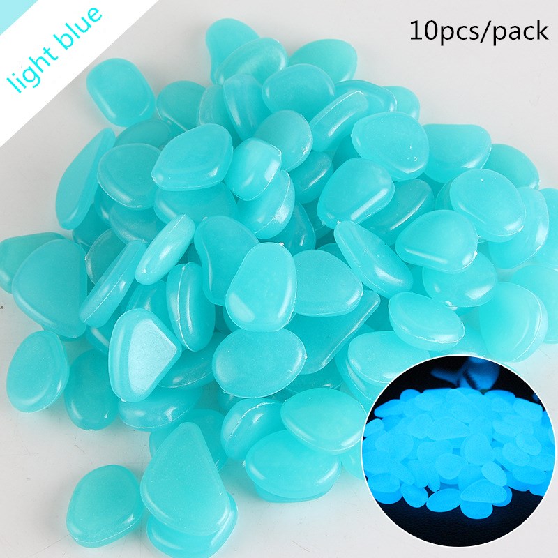 10Pcs/Packnew Lichtgevende Stenen Diy Tuin Park Road Aquarium Vaas Decaration Kids Glow In Dark Speelgoed Voor party Decoraties Steen
