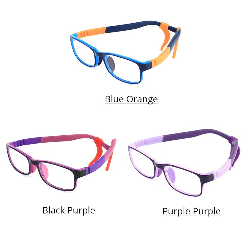 Vanlook Transparante Kid Computer Bril Voor Kinderen Anti Blue Ray Brilmontuur Oculos De Grau Brillen Silicone: BlueBPurplePurple