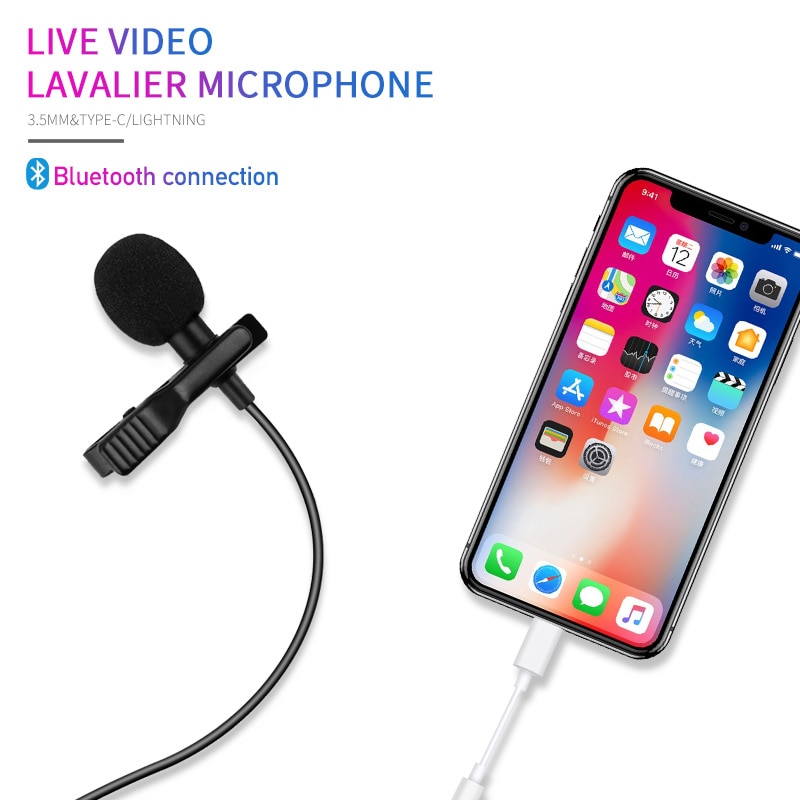 Kateleiyu omnidirektional metal 3.5mm lavalier smartphone optagemikrofon bluetooth mini revers mikrofon til pc bærbar kamera