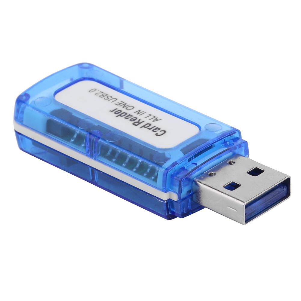 Leitor de cartão de memória portátil 4 em 1, leitor de cartão multiuso, usb 2.0, tudo em um, para micro sd, tf, ms, micro m2