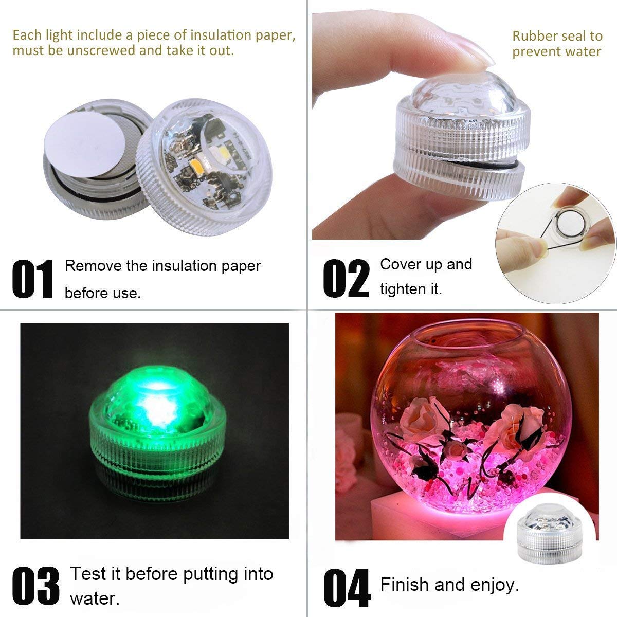 Luz de acuario LED RGB, lámpara de decoración subacuática, sumergible, para piscina, pecera
