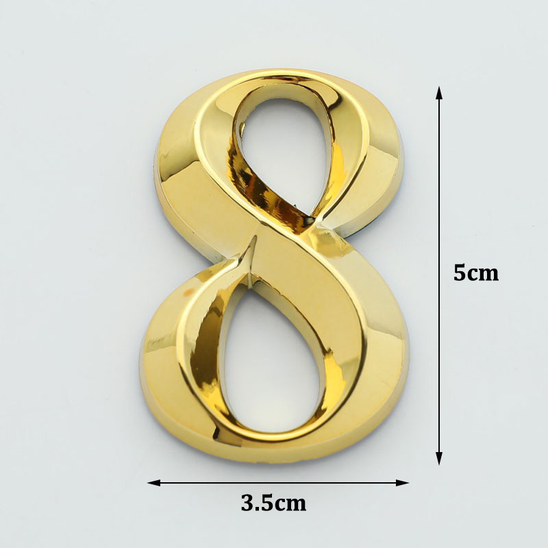 3d Gouden Kleur Cijfers 0 Tot 9 Zelfklevend Deurbord Nummer Appartement Hotel Kantooradres Straatsticker Platetiket