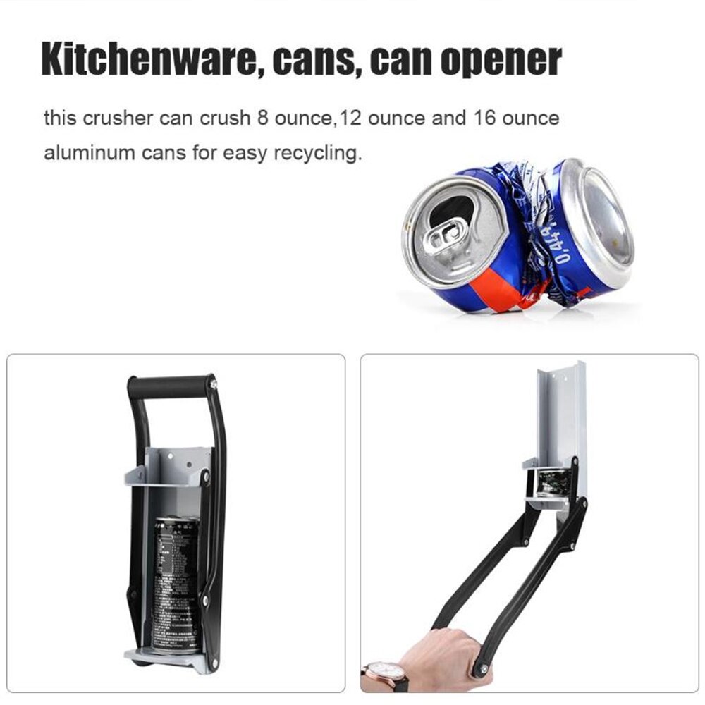 16 Ounces Heavy Duty Can Crusher Smasher Soda Beer Cola Budweiser Recycling Tool Home Dispensing Can Crusher Bottle Opener