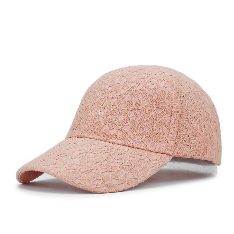 Zomer Kant Baseball Hoed voor Vrouwen Ademend Mesh Meisjes Snapback Hiphop Mode Vrouwelijke Dad Caps Verstelbare Botten: Pink