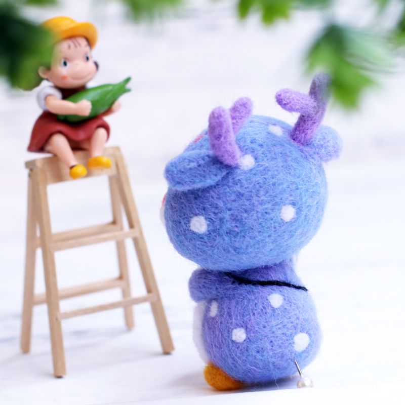 Elk Penguin Wool Felt Craft DIY Unfinished Poked Set Handcraft Material Bag Pack