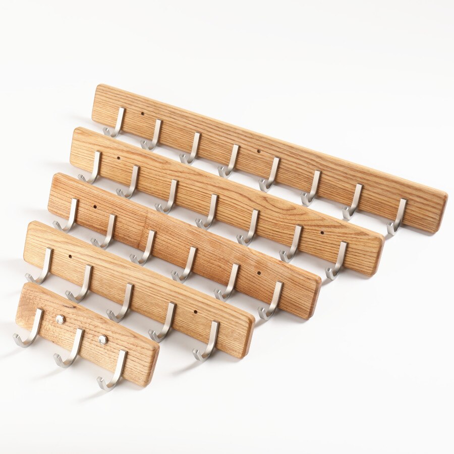 Wood Coat Robe Hook Stainless Steel Towel Clothes Hook Bathroom Door Holder Hook Washroom Hanger Hat Hanging Wood Wall Mounted