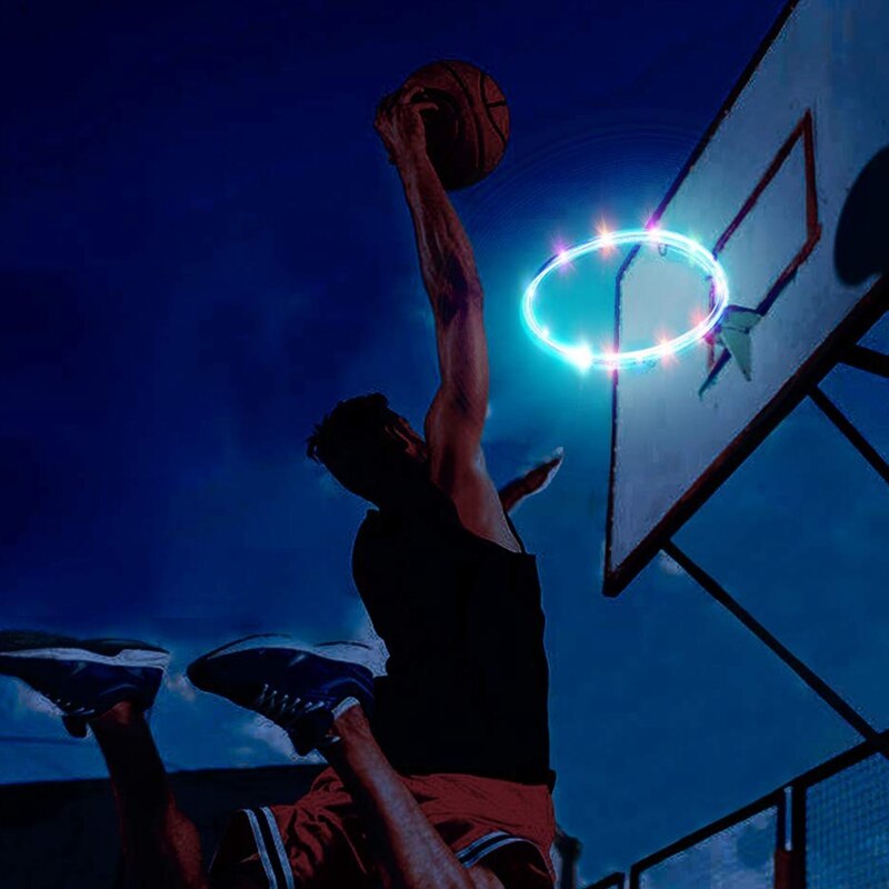 LED Basketball Hoop Lights Basketball Rim Light Solar Light Glow in the Dark for Indoor/Outdoor Basketball Hoop